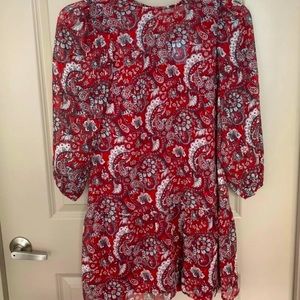 LOFT Petite Red Shimmer Dress